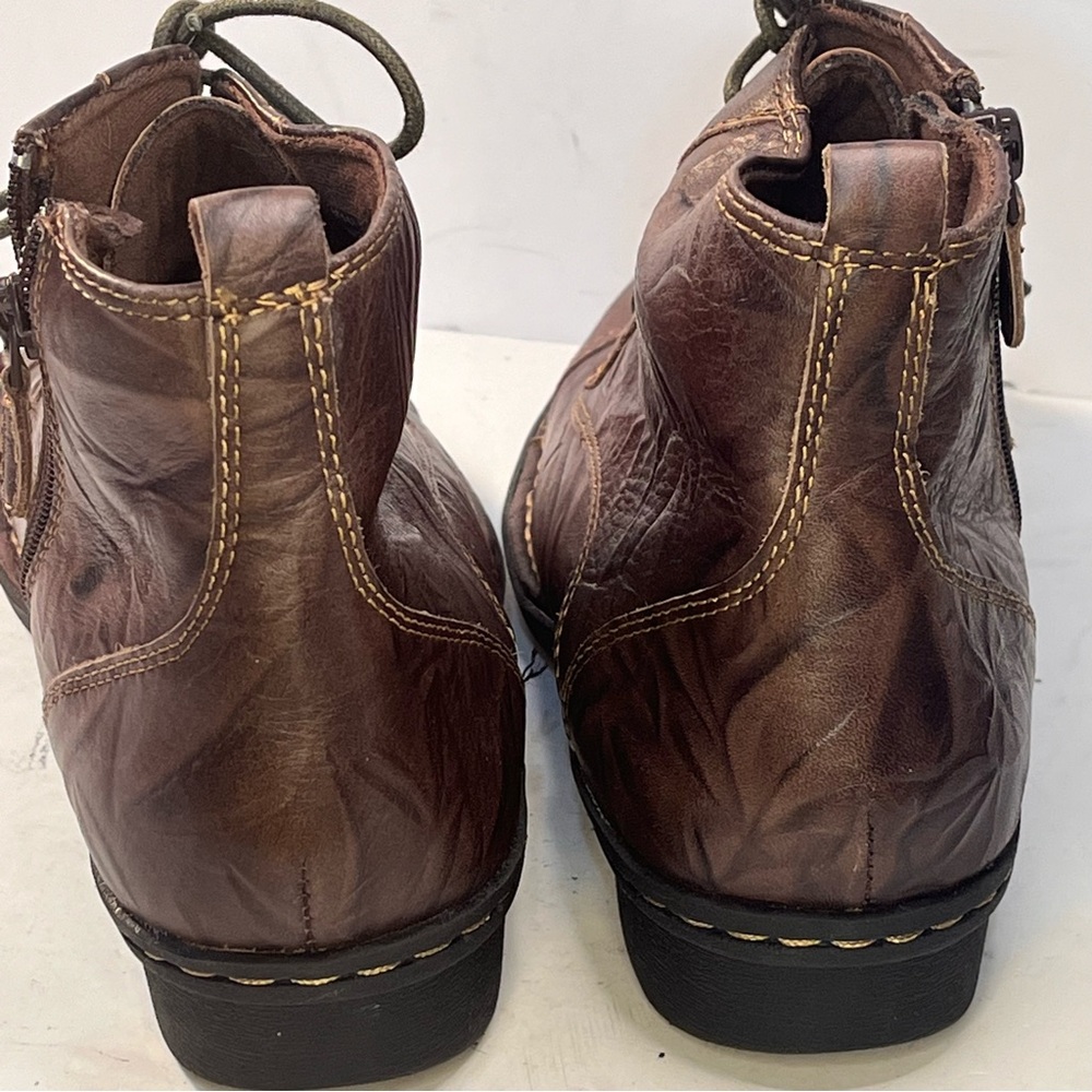 CLARKS Whistle Ballad Boots WMS Sz 8 m Lace Up Zip Dark Brown Hobo leather - Picture 5 of 10